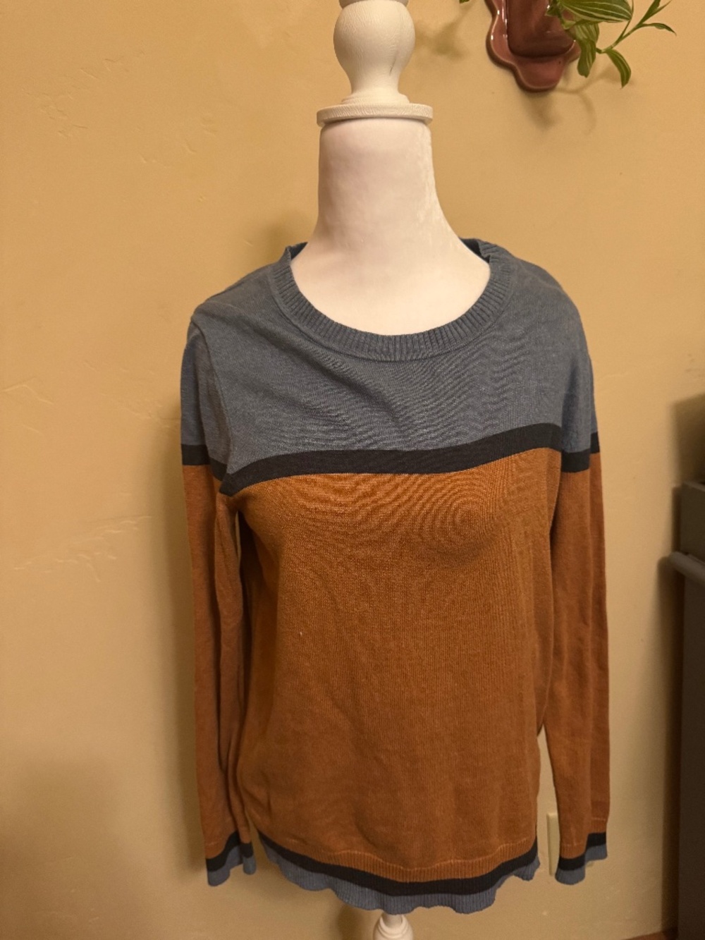 Patagonia Women’s Blue and orange cotton sweater